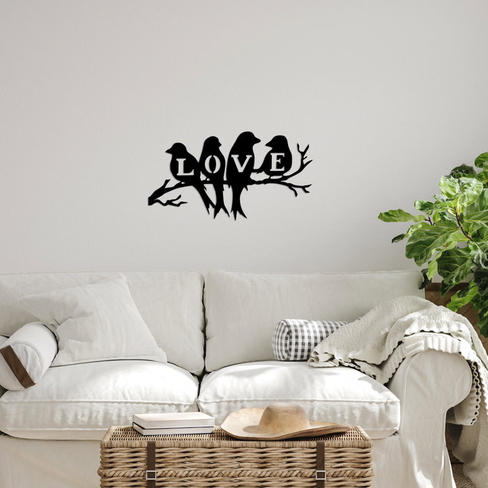 Wallity Birds Love - 522 Accesorio de Pared de Metal Negro